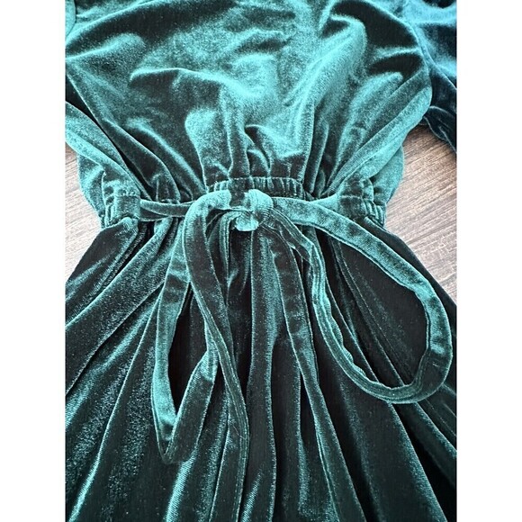 INC INTERNATIONAL CONCEPTS Little Girls Pine Green Stretch Velour Dress XS(4-5) - Picture 2 of 7